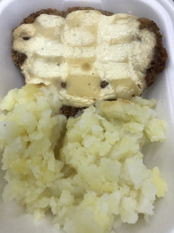 Венский шницель с сыром, 150гр + картофельным пюре, 210гр